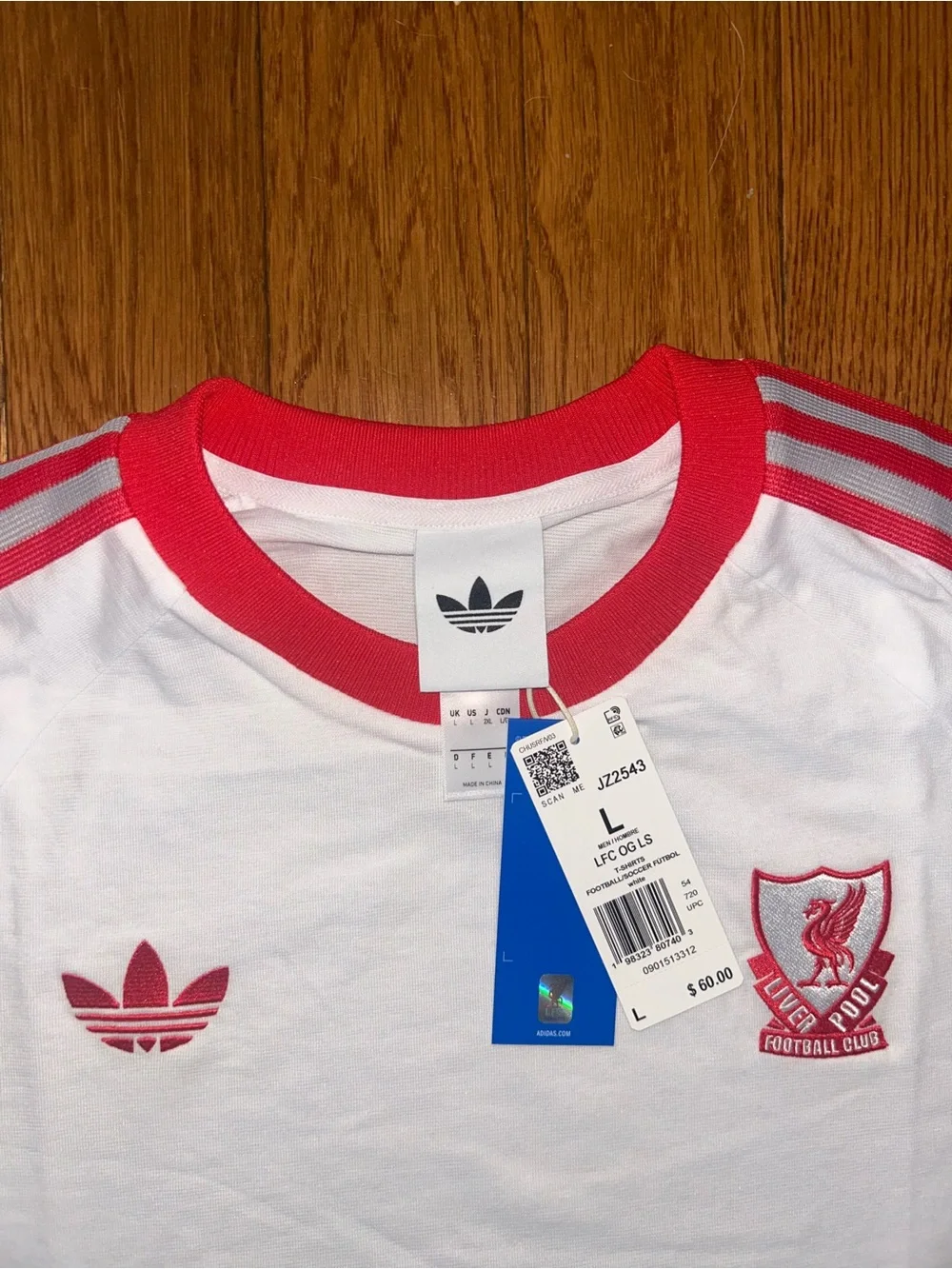 Liverpool FC OG Adidas LS Shirt Size Large NEW